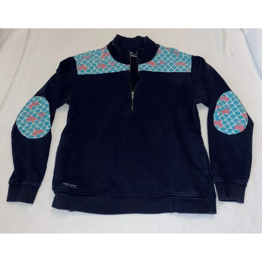 Simply Southern Pullover half zip Sweatshirt Women’s Medium Whales Sea Turtles